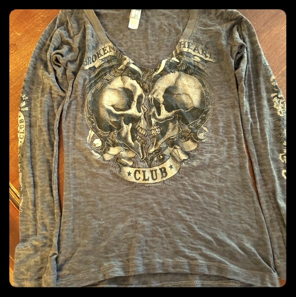 Burn out long sleeve shirt